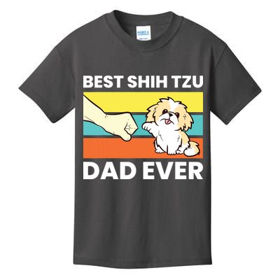 Best Shih Tzu Dad Ever Funny Shih Tzu Kids T-Shirt