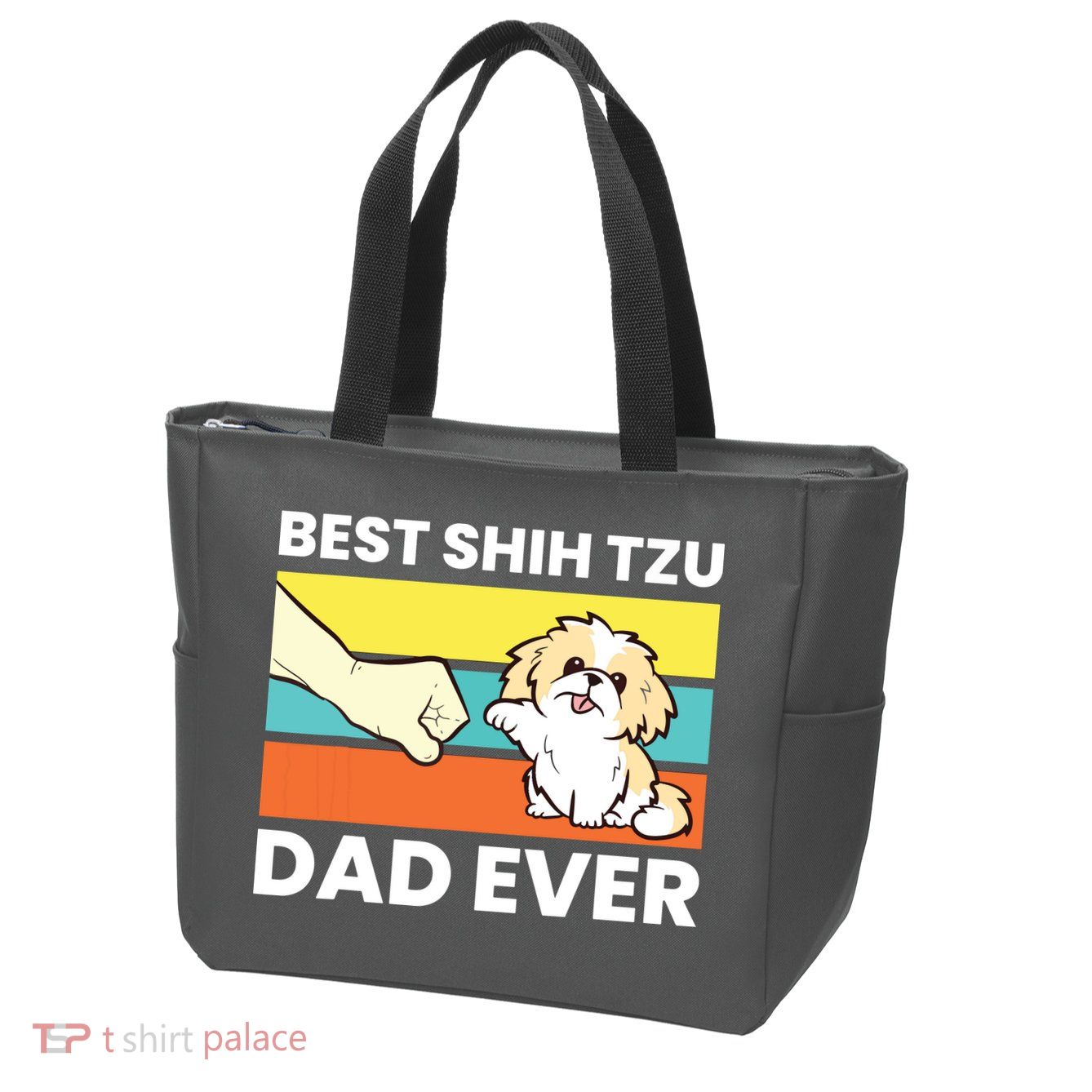Best Shih Tzu Dad Ever Funny Shih Tzu Zip Tote Bag