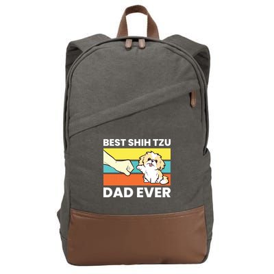 Best Shih Tzu Dad Ever Funny Shih Tzu Cotton Canvas Backpack
