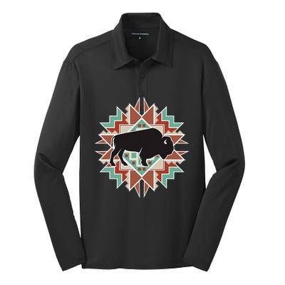 Buffalo Southwest Tribal Silk Touch Performance Long Sleeve Polo