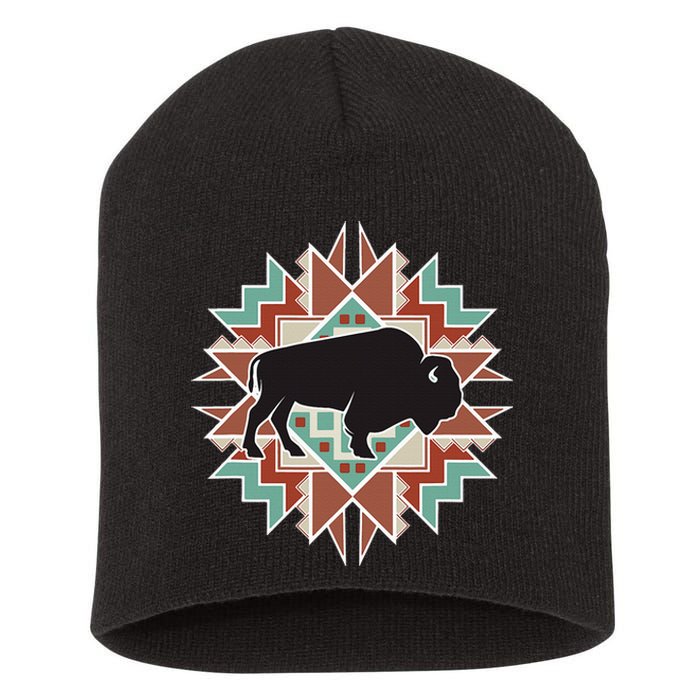 Buffalo Southwest Tribal Short Acrylic Beanie