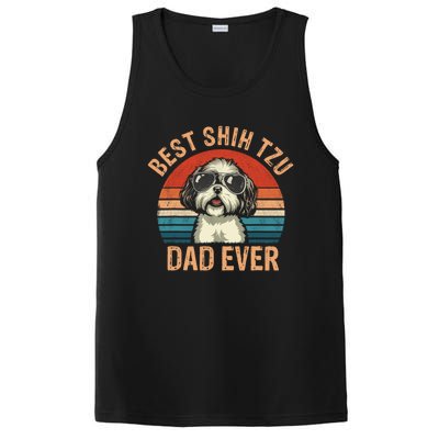 Best Shih Tzu Dad Ever Fathers Day Vintage Shih Tzu Lovers Gift PosiCharge Competitor Tank