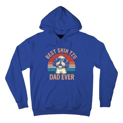 Best Shih Tzu Dad Ever Fathers Day Vintage Shih Tzu Lovers Gift Hoodie