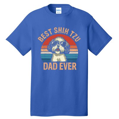 Best Shih Tzu Dad Ever Fathers Day Vintage Shih Tzu Lovers Gift Tall T-Shirt