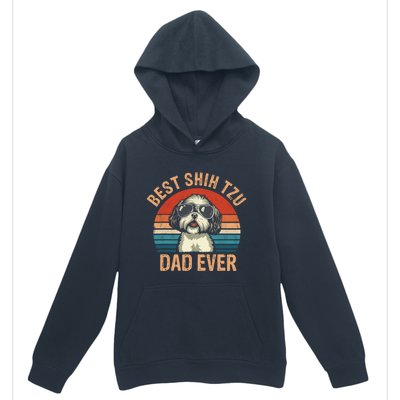 Best Shih Tzu Dad Ever Fathers Day Vintage Shih Tzu Lovers Gift Urban Pullover Hoodie