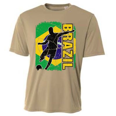 Brazilian Soccer Team Brazil Flag Jersey Football Fans Cooling Performance Crew T-Shirt