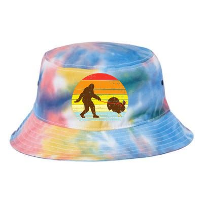 Bigfoot Sasquatch Turkey Sunset Retro Thanksgiving Day Gift Tie Dye Newport Bucket Hat