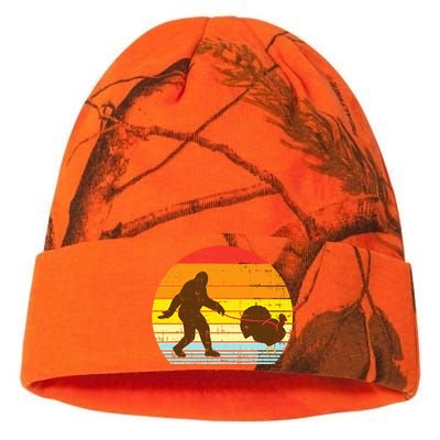 Bigfoot Sasquatch Turkey Sunset Retro Thanksgiving Day Gift Kati Licensed 12" Camo Beanie