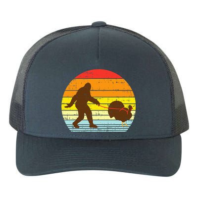 Bigfoot Sasquatch Turkey Sunset Retro Thanksgiving Day Gift Yupoong Adult 5-Panel Trucker Hat