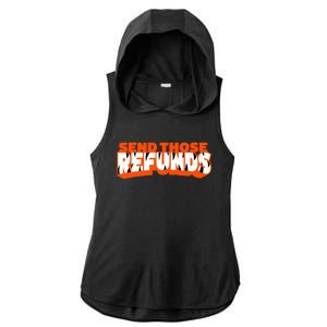 Better Send Those The Refunds Cincy Cincinnati Football Ladies PosiCharge Tri-Blend Wicking Draft Hoodie Tank