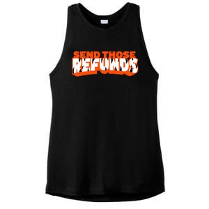 Better Send Those The Refunds Cincy Cincinnati Football Ladies PosiCharge Tri-Blend Wicking Tank