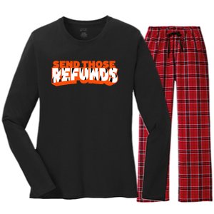 Better Send Those The Refunds Cincy Cincinnati Football Women's Long Sleeve Flannel Pajama Set 