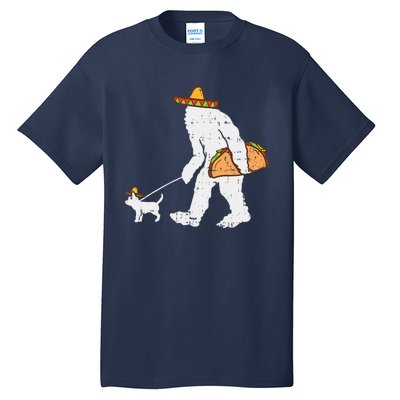 Bigfoot Sasquatch Taco Chihuahua Funny Cinco De Mayo Mexican Tall T-Shirt