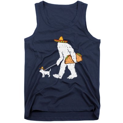 Bigfoot Sasquatch Taco Chihuahua Funny Cinco De Mayo Mexican Tank Top