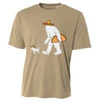 Bigfoot Sasquatch Taco Chihuahua Funny Cinco De Mayo Mexican Cooling Performance Crew T-Shirt