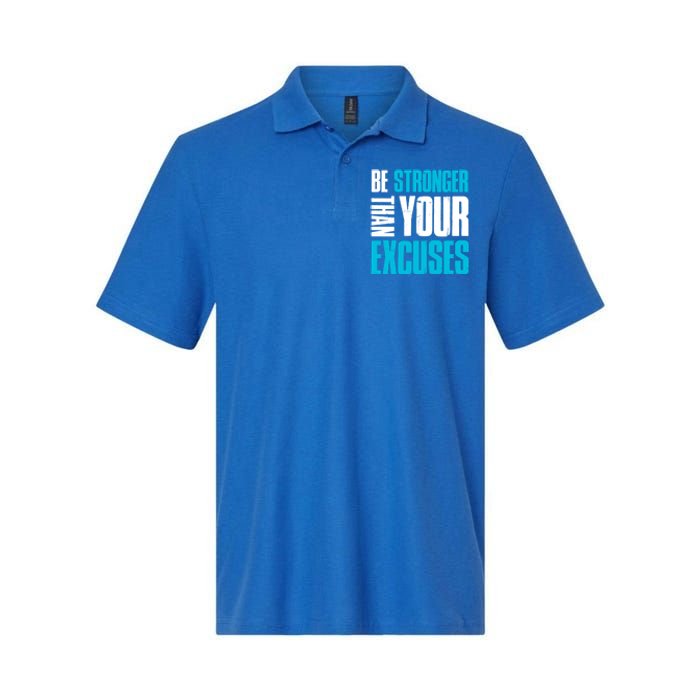 Be Stronger Than Your Excuses Unique Motivational Cute Gift Softstyle Adult Sport Polo