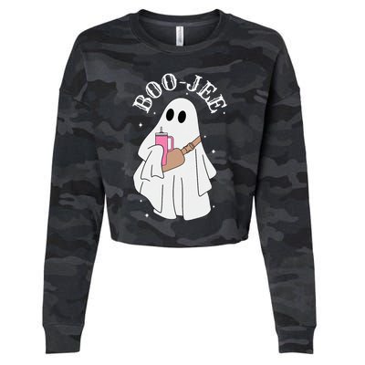 B.oojee S.tanley T.umbler Inspired Ghost Halloween Spooky Cropped Pullover Crew