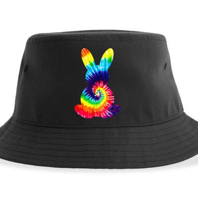 Bunny Silhouette Tie Dye, Funny Boy Girl Kid Sustainable Bucket Hat