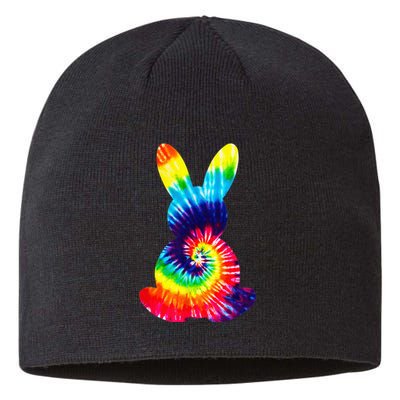 Bunny Silhouette Tie Dye, Funny Boy Girl Kid Sustainable Beanie