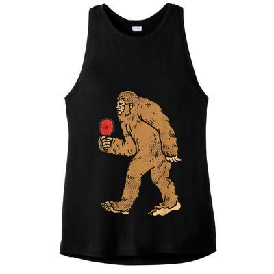 Bigfoot Sasquatch Table Tennis Ping Pong Player King Ladies PosiCharge Tri-Blend Wicking Tank