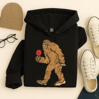 Bigfoot Sasquatch Table Tennis Ping Pong Player King Hoodie