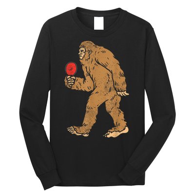 Bigfoot Sasquatch Table Tennis Ping Pong Player King Long Sleeve Shirt