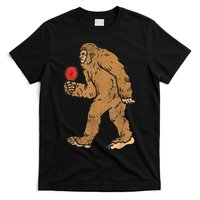 Bigfoot Sasquatch Table Tennis Ping Pong Player King T-Shirt