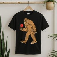 Bigfoot Sasquatch Table Tennis Ping Pong Player King T-Shirt