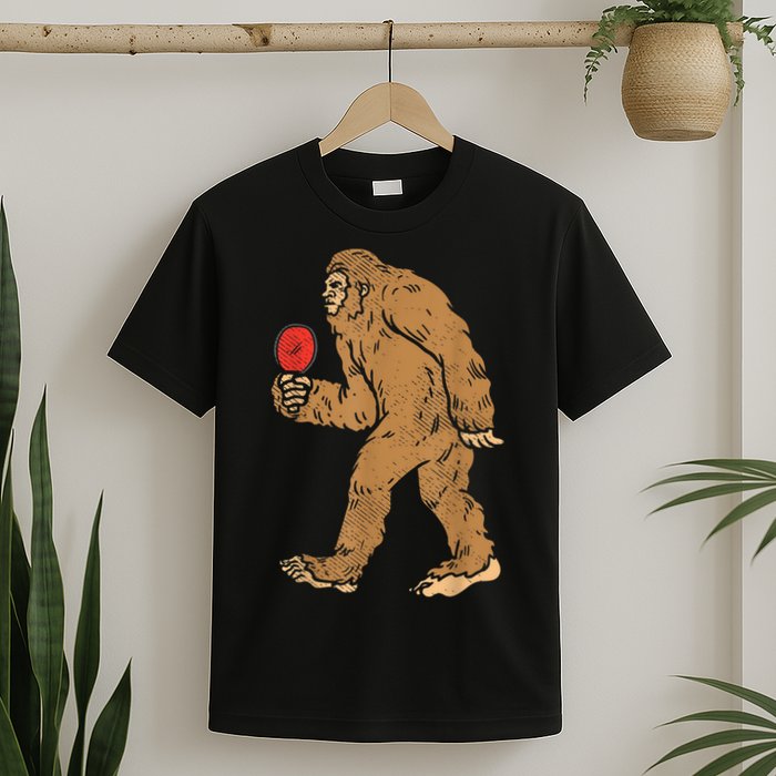 Bigfoot Sasquatch Table Tennis Ping Pong Player King T-Shirt