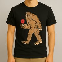 Bigfoot Sasquatch Table Tennis Ping Pong Player King T-Shirt