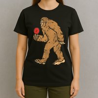 Bigfoot Sasquatch Table Tennis Ping Pong Player King T-Shirt
