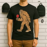 Bigfoot Sasquatch Table Tennis Ping Pong Player King T-Shirt