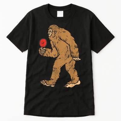 Bigfoot Sasquatch Table Tennis Ping Pong Player King Tall T-Shirt