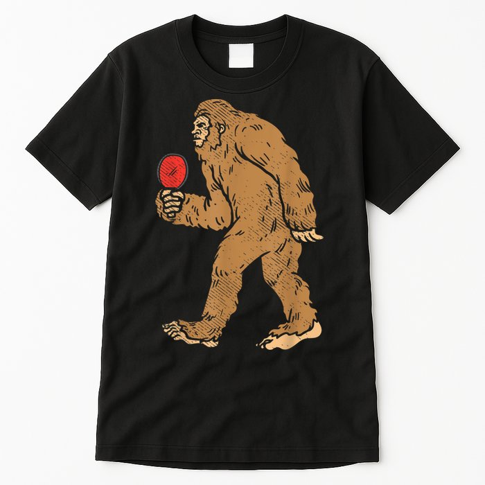 Bigfoot Sasquatch Table Tennis Ping Pong Player King Tall T-Shirt