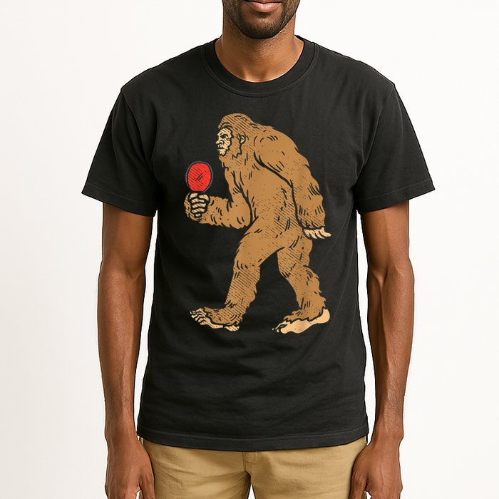 Bigfoot Sasquatch Table Tennis Ping Pong Player King Tall T-Shirt