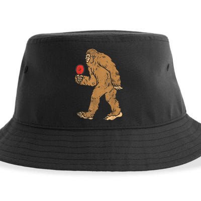 Bigfoot Sasquatch Table Tennis Ping Pong Player King Sustainable Bucket Hat