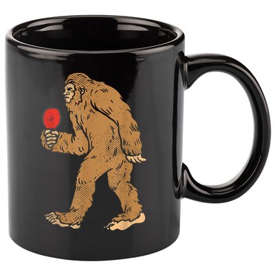 Bigfoot Sasquatch Table Tennis Ping Pong Player King 11oz C Handle Ceramic Mug