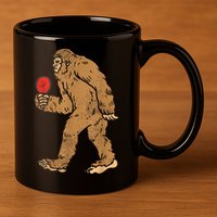 Bigfoot Sasquatch Table Tennis Ping Pong Player King 11oz C Handle Ceramic Mug