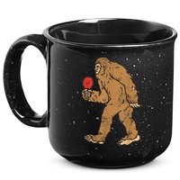 Bigfoot Sasquatch Table Tennis Ping Pong Player King 15oz Campfire Ceramic Mug