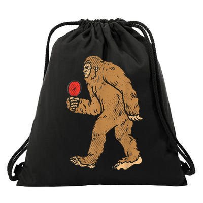 Bigfoot Sasquatch Table Tennis Ping Pong Player King Drawstring Bag