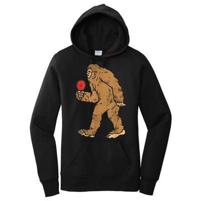 Bigfoot Sasquatch Table Tennis Ping Pong Player King Women's Pullover Hoodie