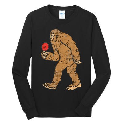 Bigfoot Sasquatch Table Tennis Ping Pong Player King Tall Long Sleeve T-Shirt