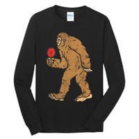 Bigfoot Sasquatch Table Tennis Ping Pong Player King Tall Long Sleeve T-Shirt