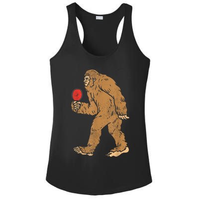 Bigfoot Sasquatch Table Tennis Ping Pong Player King Ladies PosiCharge Competitor Racerback Tank