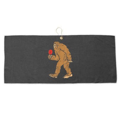 Bigfoot Sasquatch Table Tennis Ping Pong Player King Large Microfiber Waffle Golf Towel