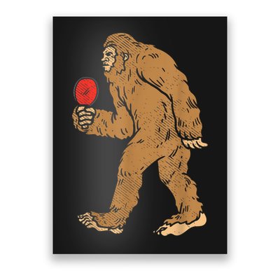 Bigfoot Sasquatch Table Tennis Ping Pong Player King Poster
