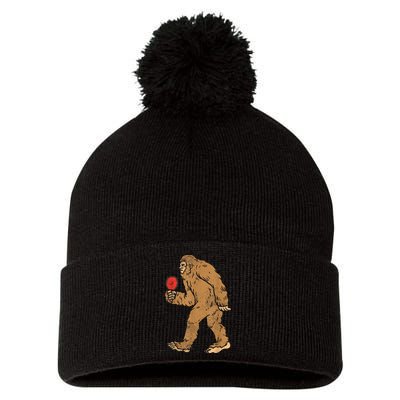 Bigfoot Sasquatch Table Tennis Ping Pong Player King Pom Pom 12in Knit Beanie