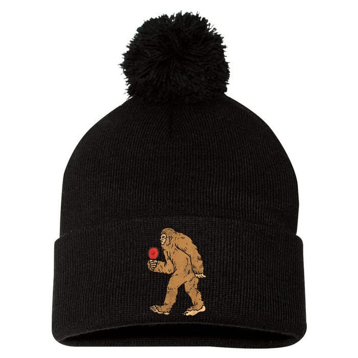 Bigfoot Sasquatch Table Tennis Ping Pong Player King Pom Pom 12in Knit Beanie