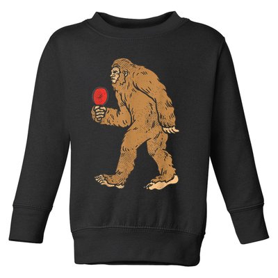 Bigfoot Sasquatch Table Tennis Ping Pong Player King Toddler Sweatshirt