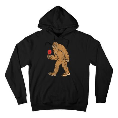 Bigfoot Sasquatch Table Tennis Ping Pong Player King Tall Hoodie